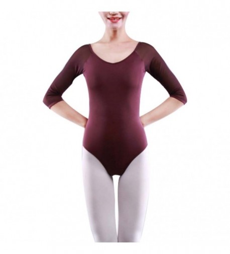 Purple Middle Sleeve Gymnastics Leotards