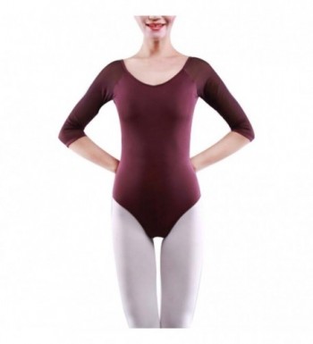 Purple Middle Sleeve Gymnastics Leotards