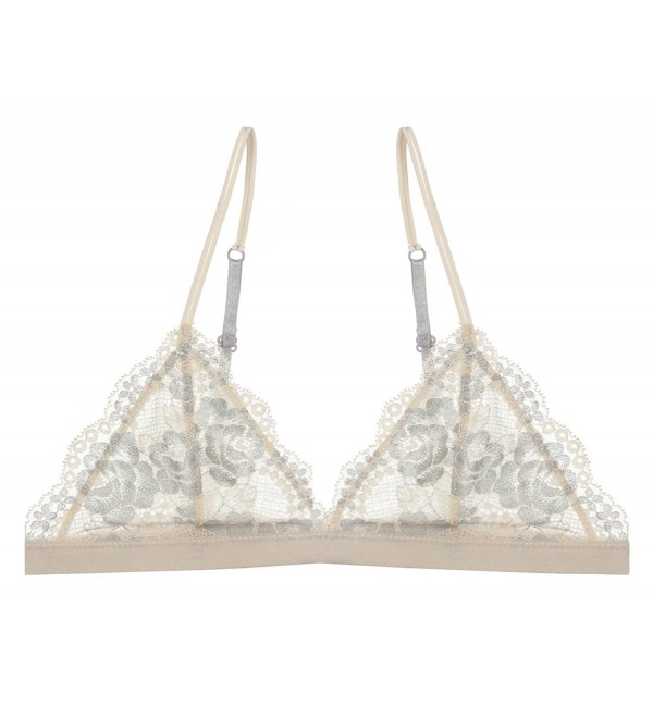 Floral Lace Over Triangle Unpadd Bralette Bra Bustier Wire Free ...