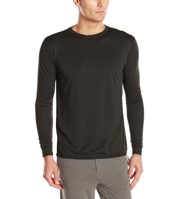 Men's Repreve Performance Thermal Long Sleeve Crew Shirt - Black Soot ...