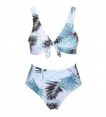 Waisted Bikini Tropical Padded Swimsuits