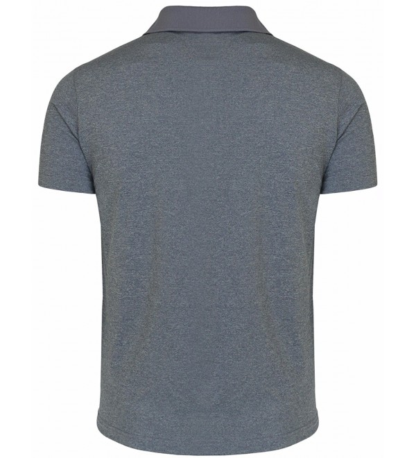 Men's Polo Shirt Spandex Short Sleeve Athletic Solid Polo Shirt ...