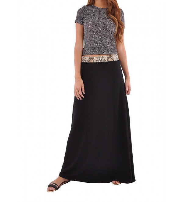 Style Jersey Black Maxi Skirt Black 32