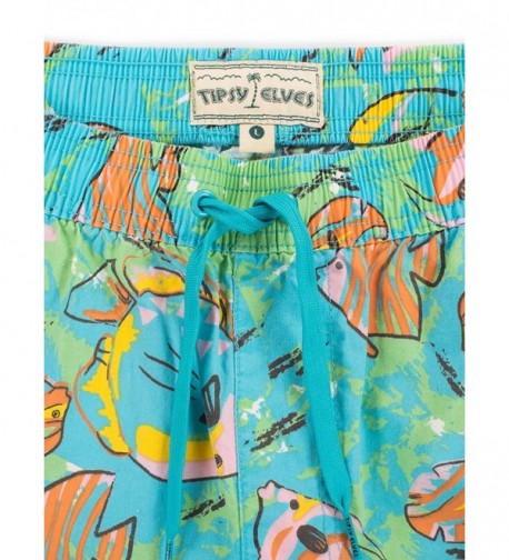 Men's Retro Summer Beach Shorts - Neon Shorts With Drawstring - Fish ...