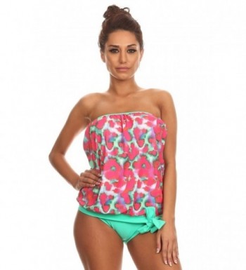 Feline Bandeau Blouson Tankini Swimsuit