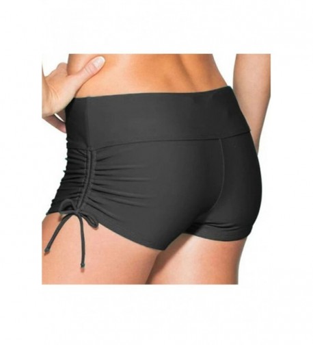 Womens Bottoms Black Shorts Adjustable