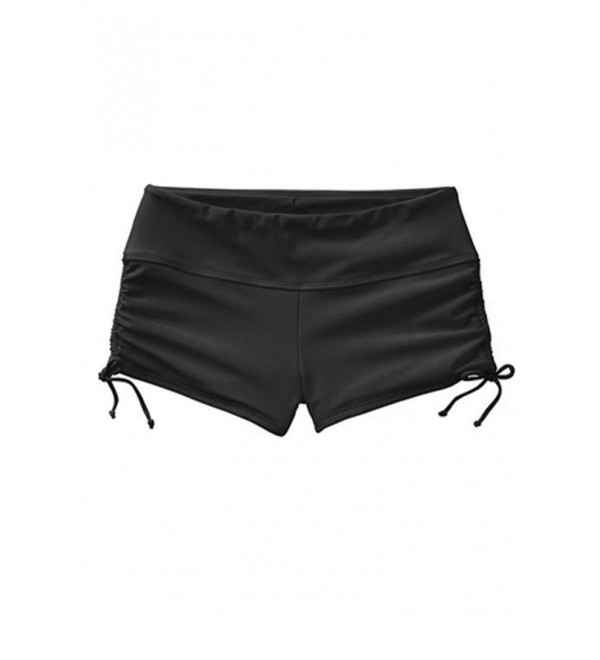 Womens Bottoms Black Shorts Adjustable - Black - C411ABM5U8Z