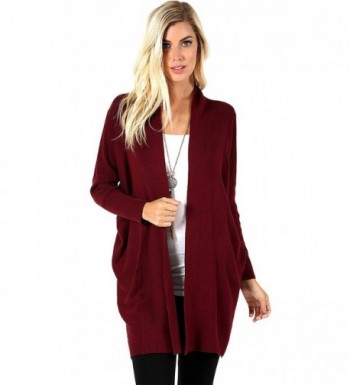 PINMUSE Textured Premium Cardigan Burgundy