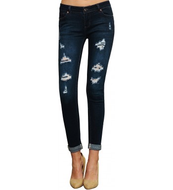 Trend Director Womens Skinny Distressed