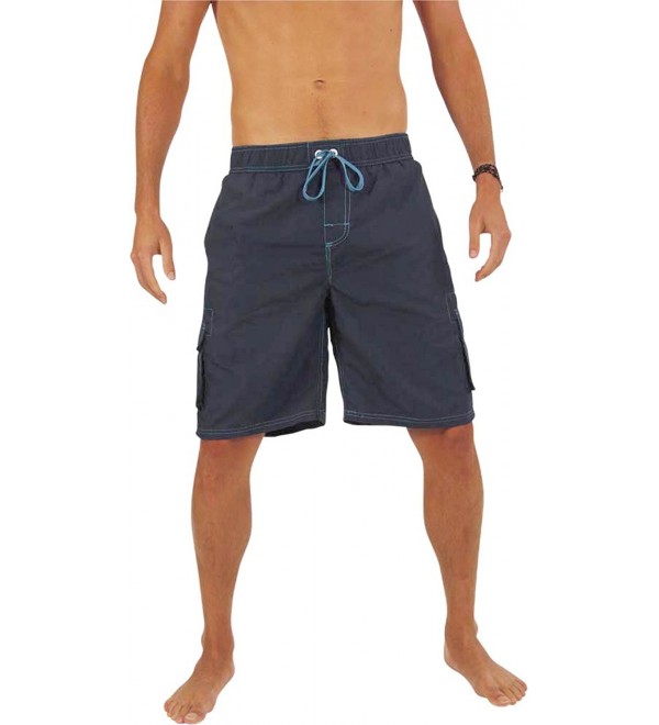 Mens Swim Trunks - Watershort Swimsuit - Cargo Pockets - Drawstring ...