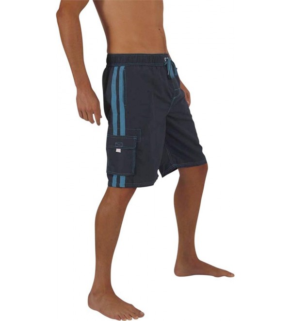 Mens Swim Trunks - Watershort Swimsuit - Cargo Pockets - Drawstring ...