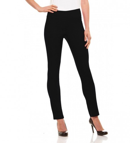 Womens Straight Leg Dress Pants - Stretch Slim Fit Pull On Style ...