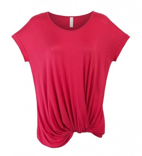 Womens Solid Basic Boatneck Dolman Top With Knot On Hemline - 280 ...