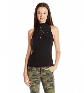 XOXO Womens Contrast Cutout Black