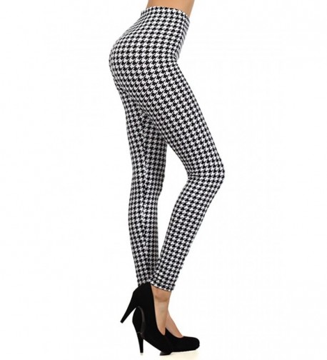 Houndstooth Pattern Graphic Leggings Tights
