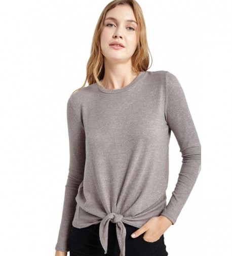 Womens Heathered Sleeve Front Sweater