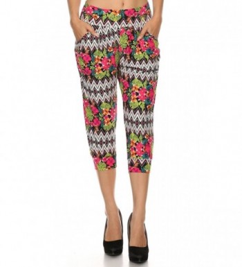 LA12ST Womens Floral Printed Capris