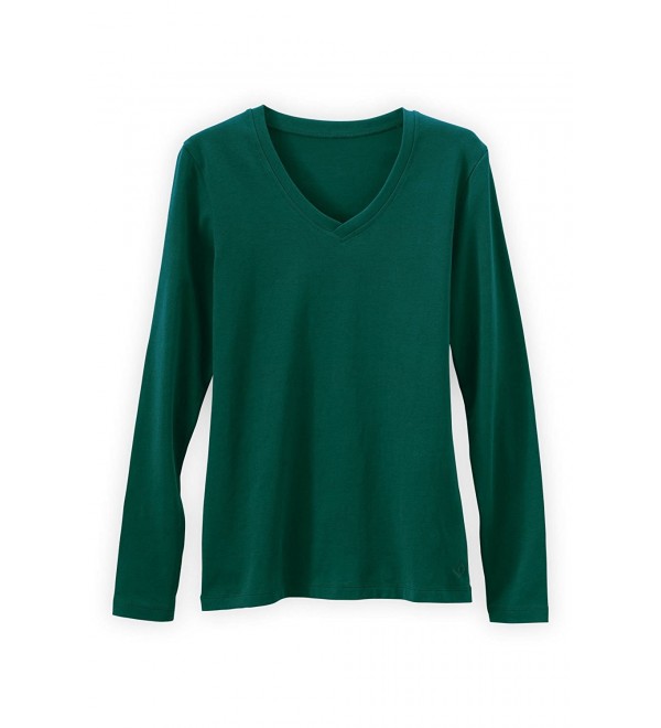 Fair Trade Organic Essential Long Sleeve V-Neck Tee - Clover Green ...