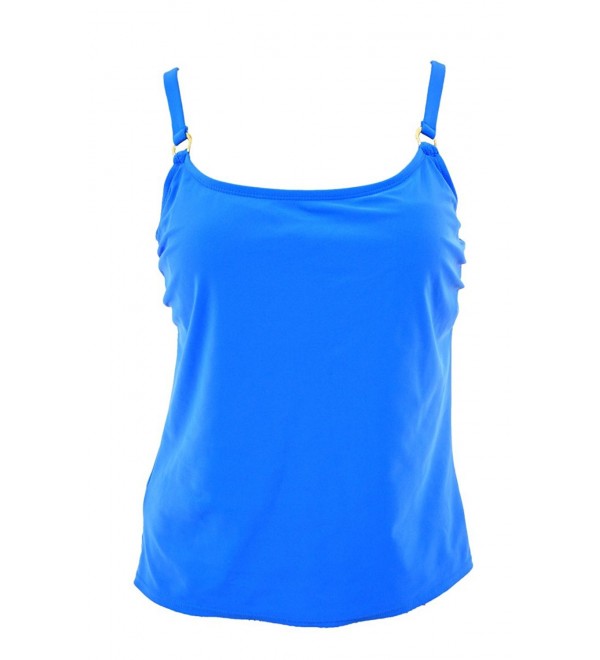 Underwire D Cup Tankini Bandeau Swimsuit Top - Blue - CB11V1M1PGV