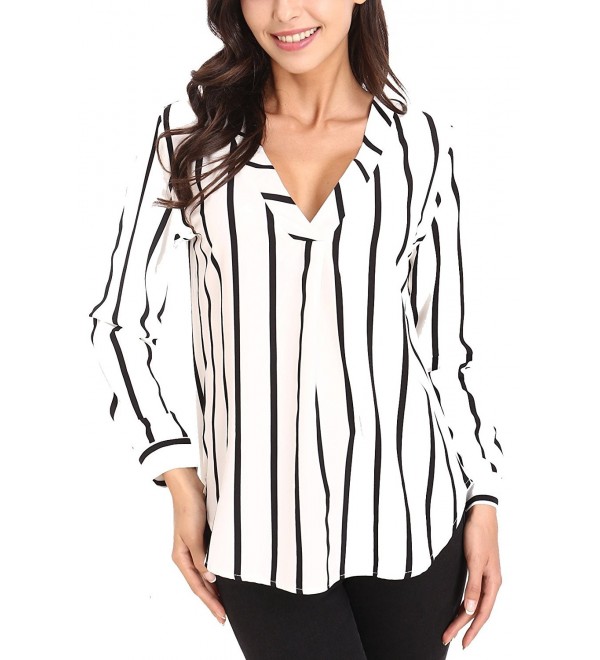 MANDEKU Womens Striped Pullover T Shirt