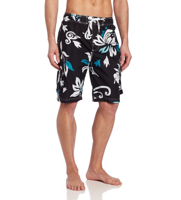 Men's Oahu Swim Trunk - Black - C011B9FGUHJ