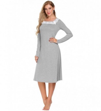 Ekouaer Womens Sleepwear Nightgown Grey 7425