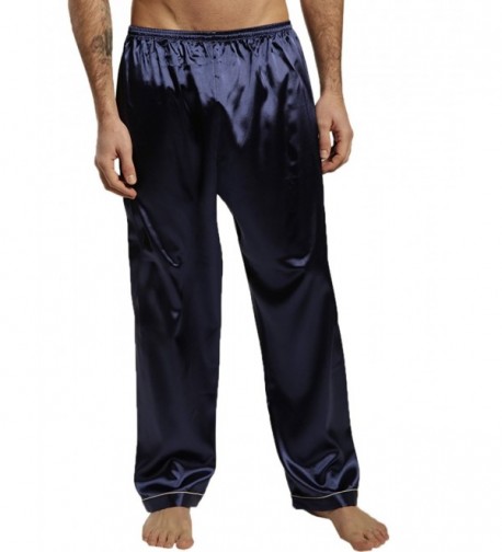 Mens Sleepwear - Gorgeous Silk Pajama/Loungewear Pants - Dark Blue ...