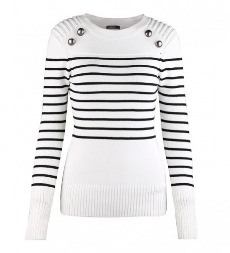 OUGES Womens Striped Pullover Sweater