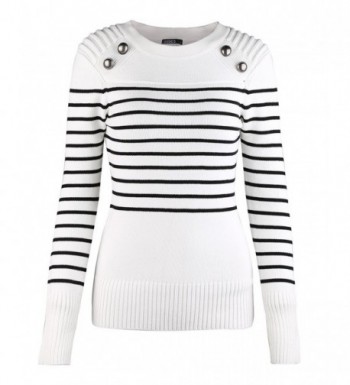 OUGES Womens Striped Pullover Sweater