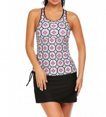 Ekouaer Women Tankini Printed Boyshort