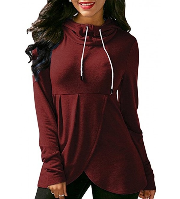 Asymmetric Sweatshirt Outwear Pullover - 2-red - CH187AI4A3X