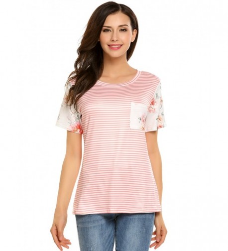 Easther Casual Striped Sleeve Floral