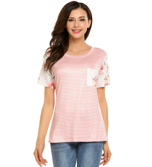 Easther Casual Striped Sleeve Floral