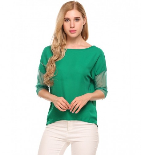 Zeagoo Womens Chiffon T shirt green S