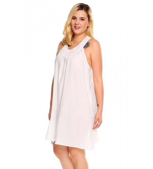 Women Plus Size Soft V-Neck Causal Nightgown Solid Color Sleepwear ...