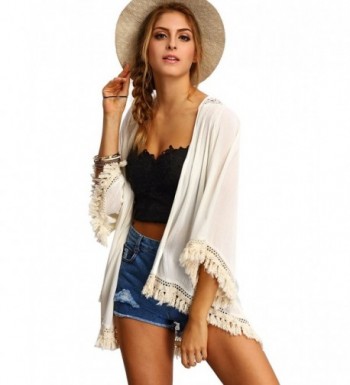 SweatyRocks Kimono Cardigan Fringe Tassel