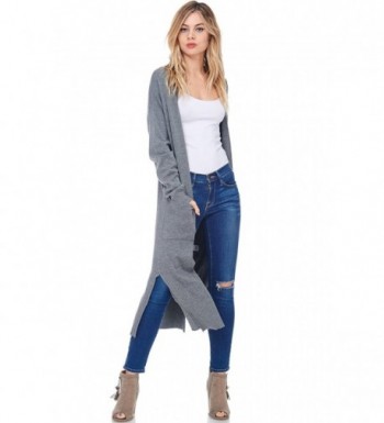 Womens Longline Cardigan Sweater Charcoal