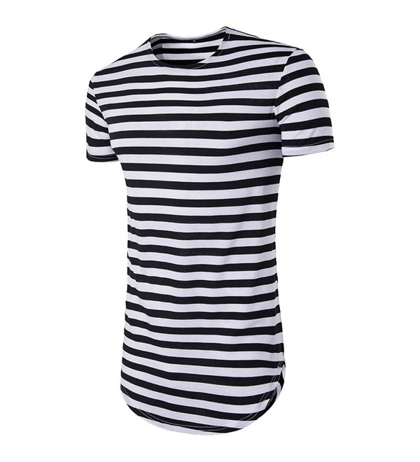 Cottory Striped Longline Crewneck T shirt
