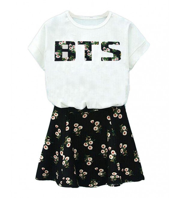 Jimin Printed T Shirt Floral Skirt