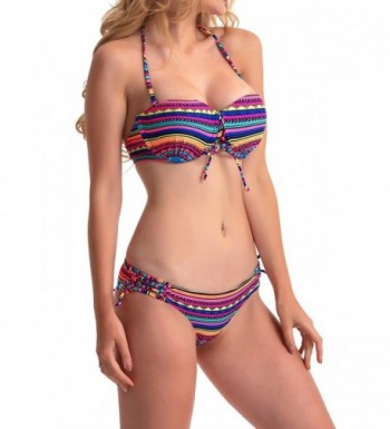 ZITY Bikini Swimsuit Vintage Stripe