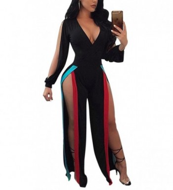 Womens V Neck Sleeve Jumpsuit Bandage