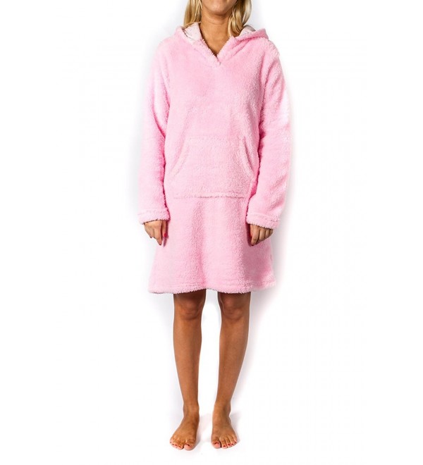 Womens Plush Hooded Tunic Sleep