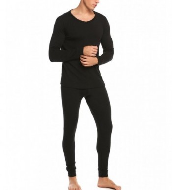 Men's Soft Cotton Thermal Underwear Set Winter Base Layering Set Long ...