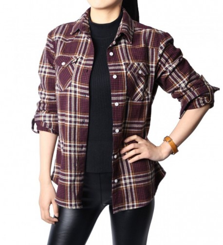 NUTEXROL Womens Casual Sleeve Flannel
