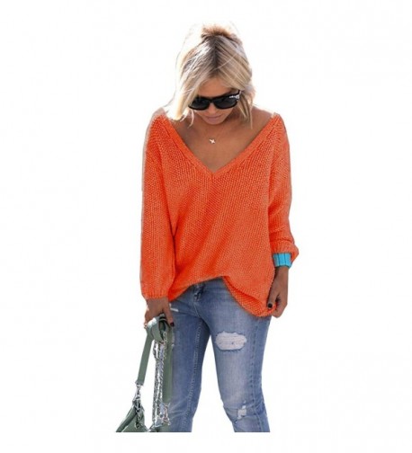 ALAIX Womens Casual Autumn Sweater Orange