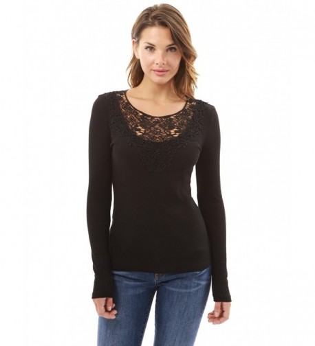 PattyBoutik Womens Crochet Ribbed Blouse