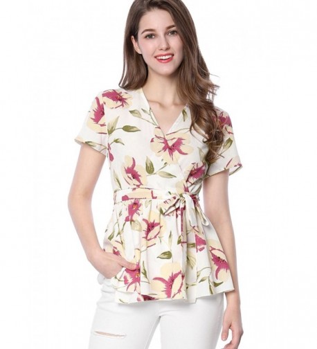 Allegra Womens Floral Self tie Peplum