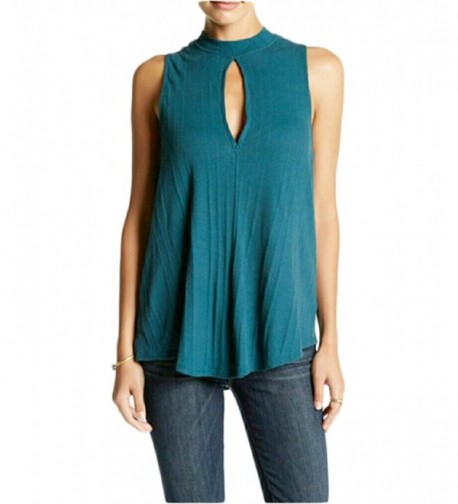 Free Womens Cut Out Ribbed Blouse