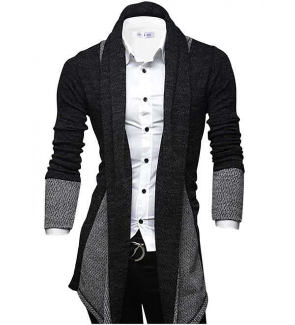 Tom's Ware Mens Classic Fashion Marled Open-Front Shawl Collar Cardigan ...