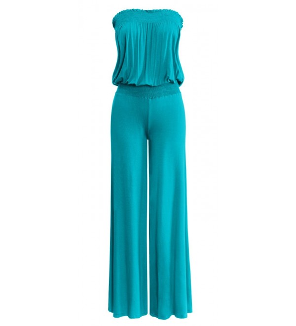 URBAN Womens Strapless Smocking Jumpsuits